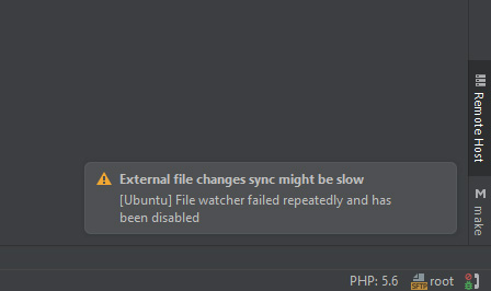 PHPStorm Ubuntu Warning